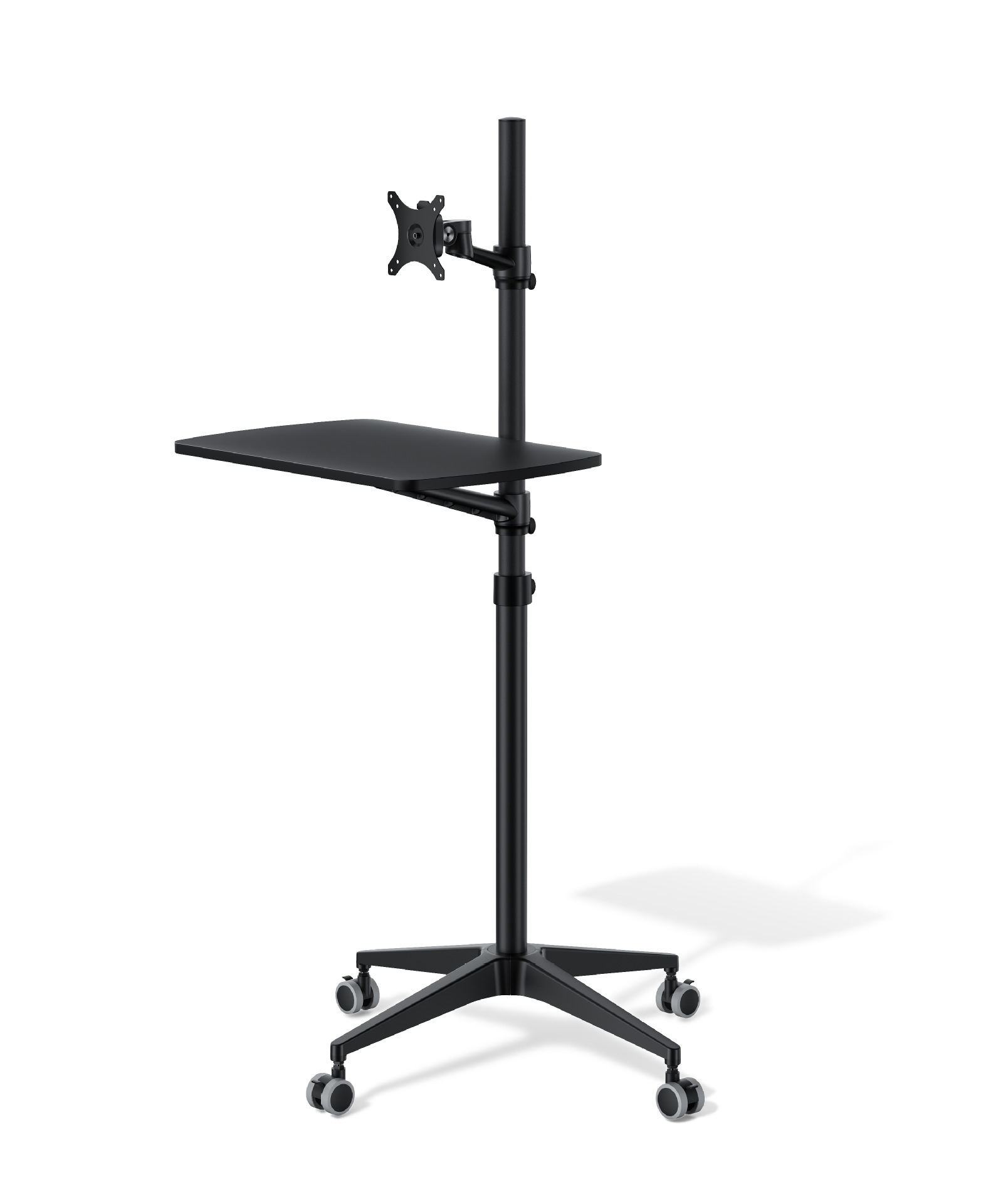 モニターアーム 置き型移動式キャスター付きモニターアーム作業台スタンド