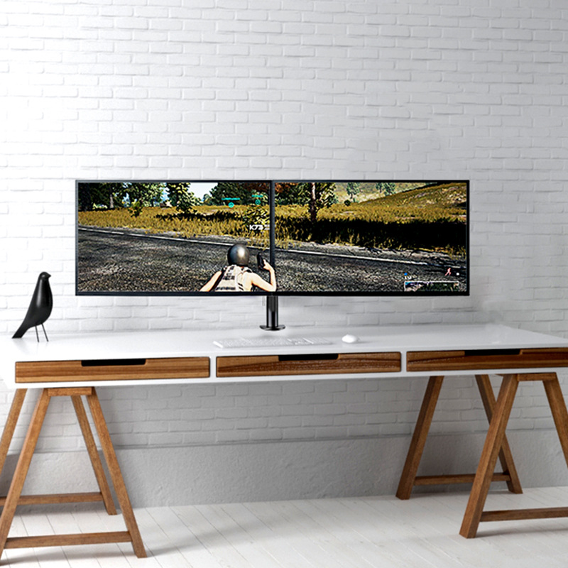 水平配置型2画面固定式支持モニターアーム 