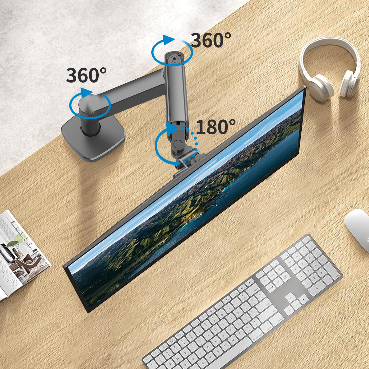 モニターアーム 多関節式昇降回転型液晶画面支持台　デスク