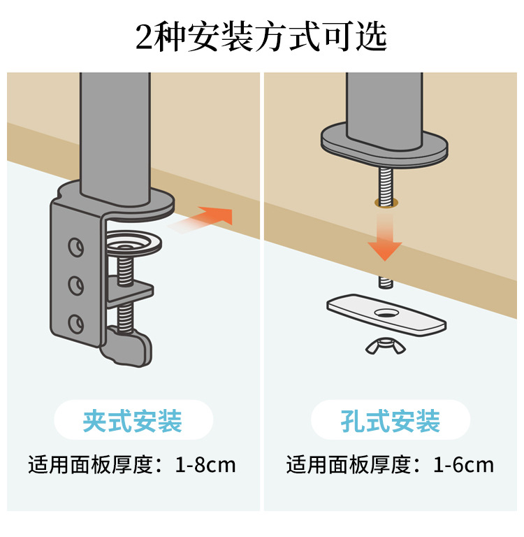 机上設置型縦式昇降モニターアーム