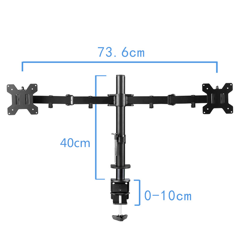 水平配置型2画面固定式支持モニターアーム 