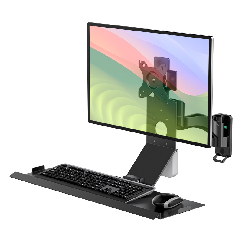 医療用壁掛けモニターアーム棚板一体型