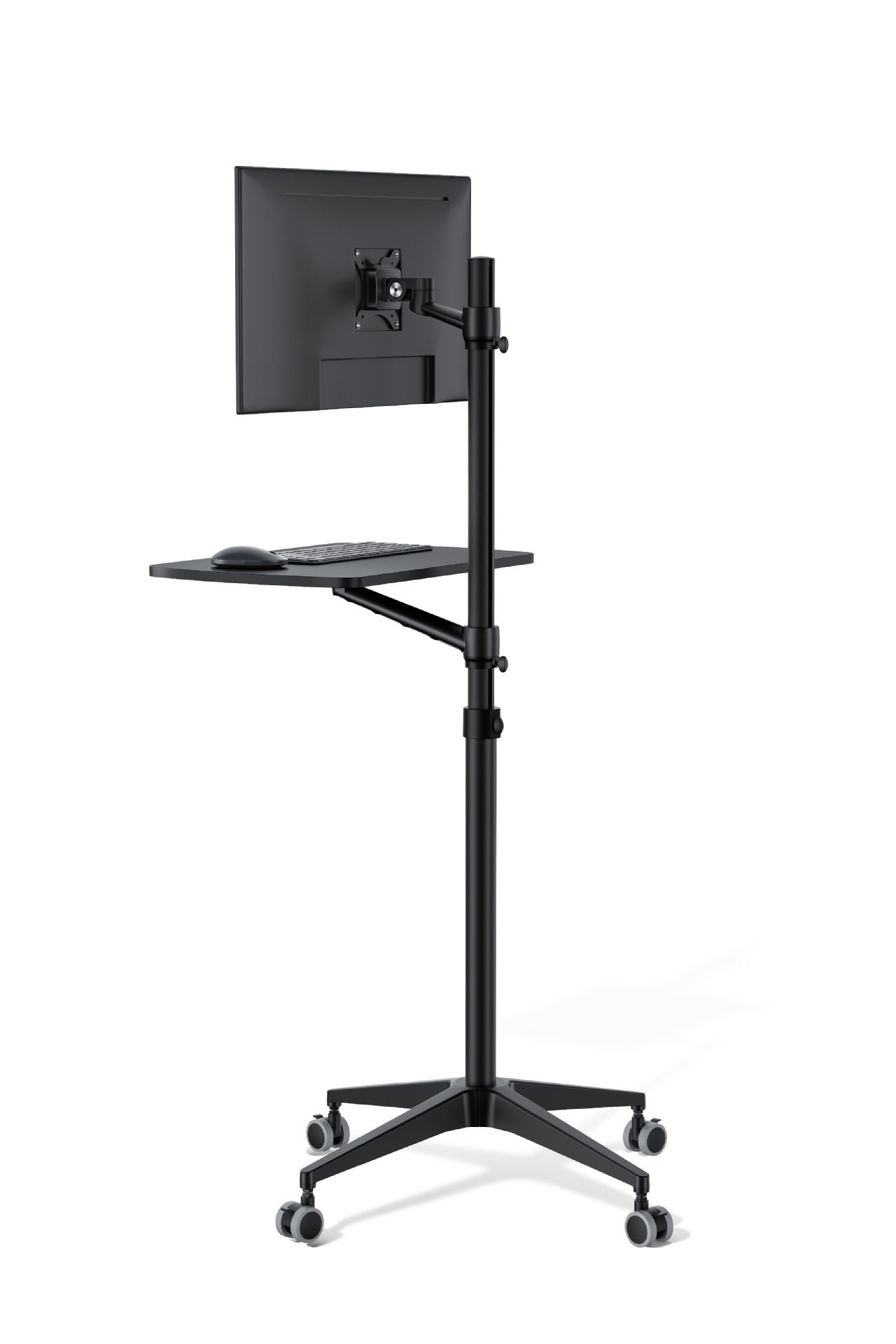 モニターアーム 置き型移動式キャスター付きモニターアーム作業台スタンド