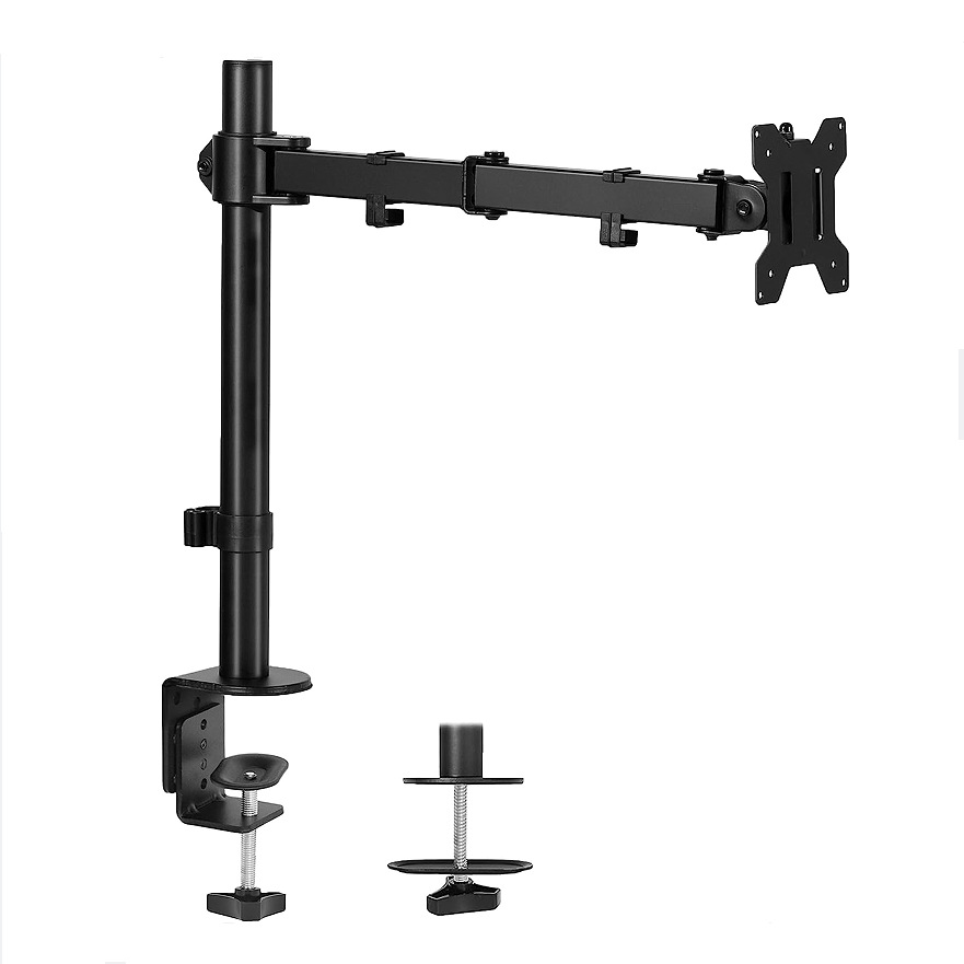 シングルアーム昇降機能付きデスク固定型シングルモニターアーム