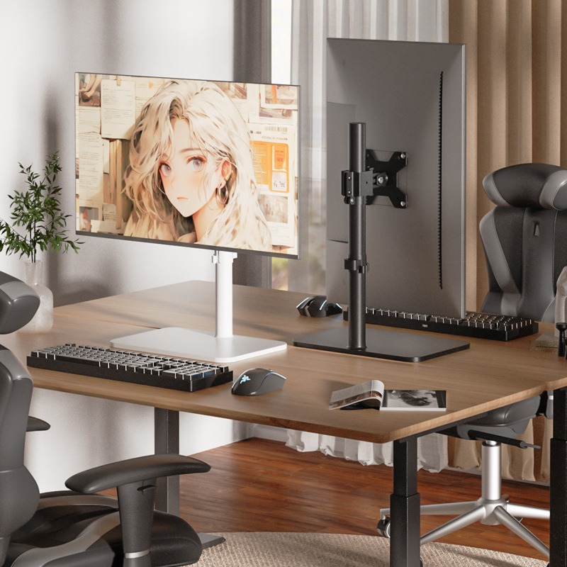 二画面対応デュアル表示置き型モニターアーム