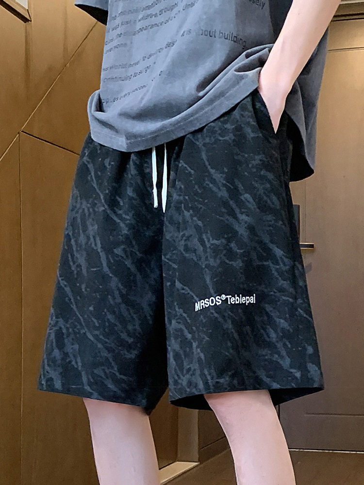 スポーツパンツ 大理石模様ゆったりショート