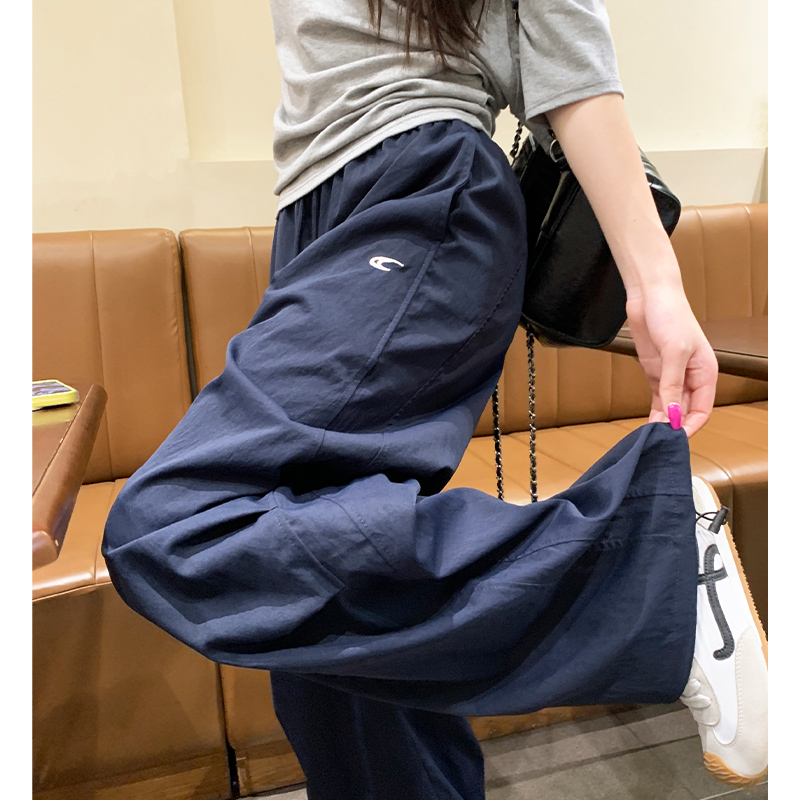 スポーツパンツ ゆったりワイドシルエット運動用ロングパンツ