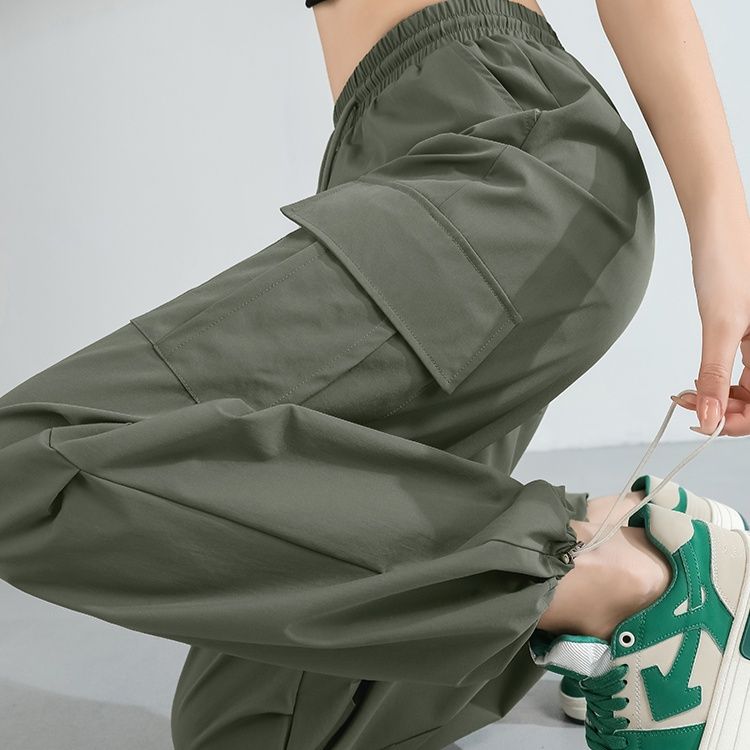 スポーツパンツ 多機能ポケット付き快適ロングパンツ