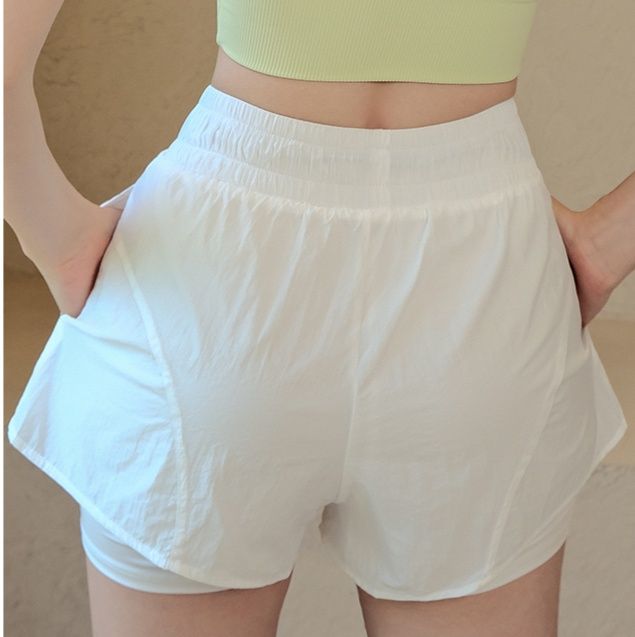 スポーツパンツ シンプル二重構造ショート