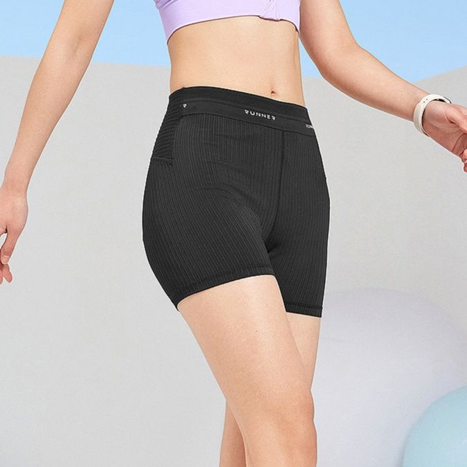 スポーツパンツ 立体リブ編みフィットショート