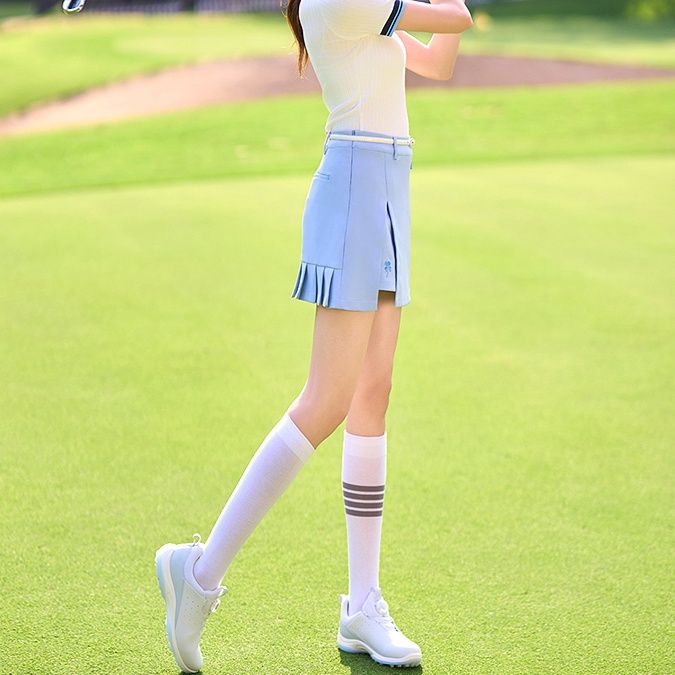 スポーツパンツ プリーツ裾ゴルフ用スポーツスカートパンツ