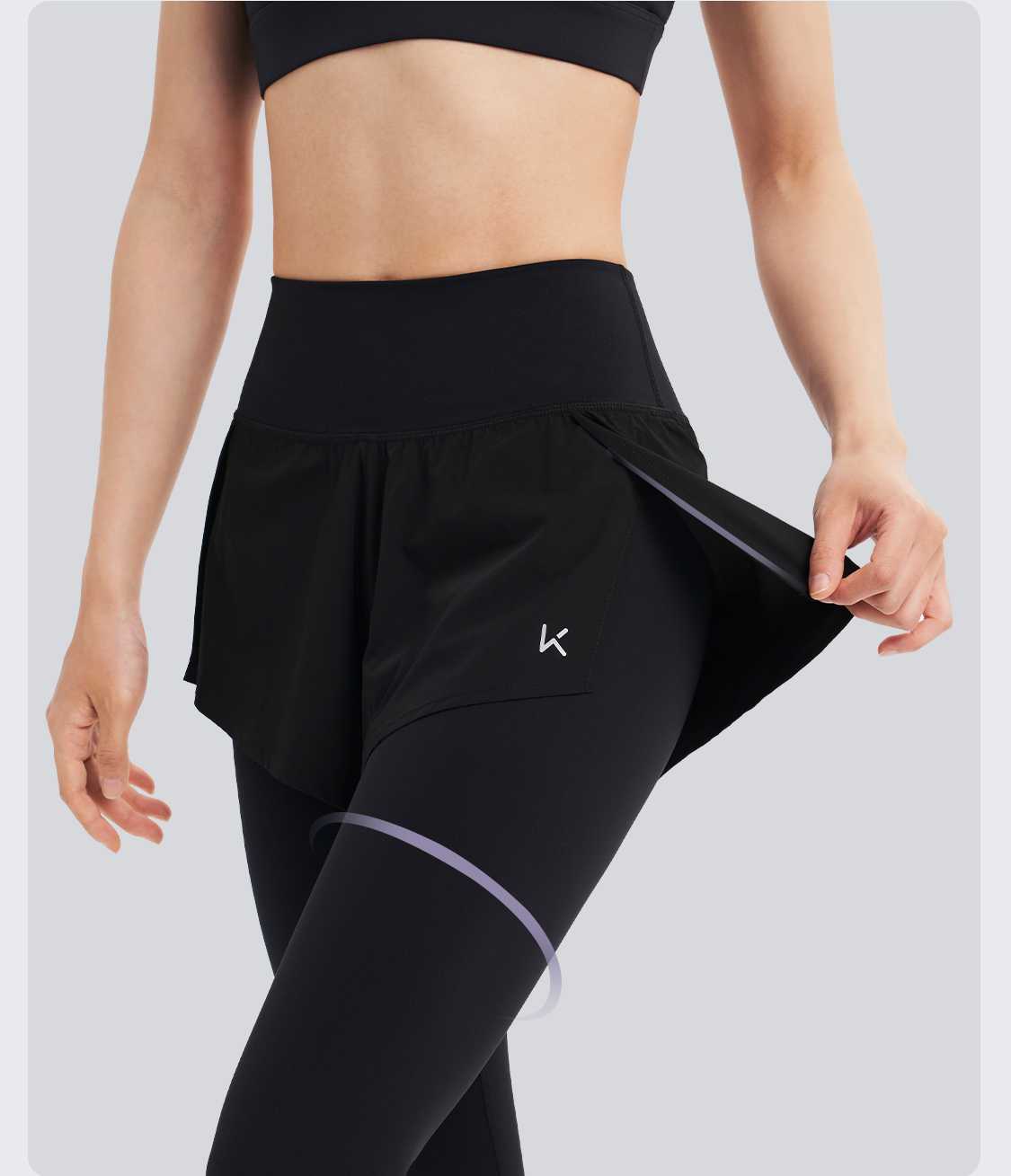 スポーツパンツ スポーツパンツ 二層式スカートパンツ ランニングウェア
