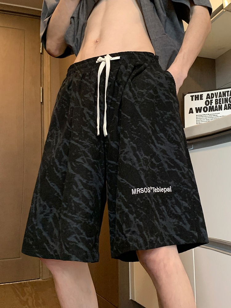 スポーツパンツ 大理石模様ゆったりショート