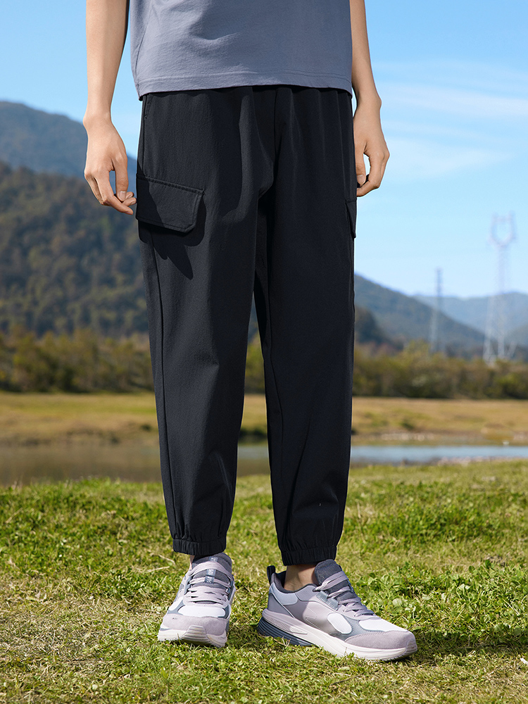スポーツパンツ アウトドア風ポケット付きロングパンツ