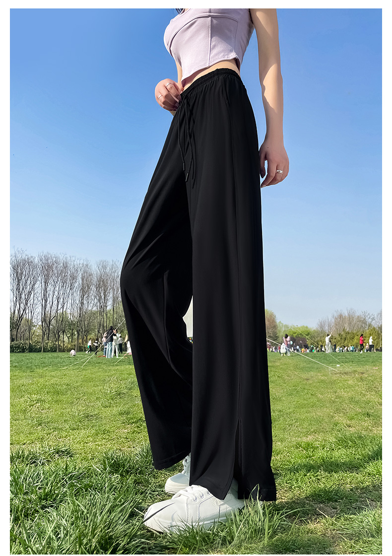 スポーツパンツ ゆったりドレープワイドスポーツパンツ