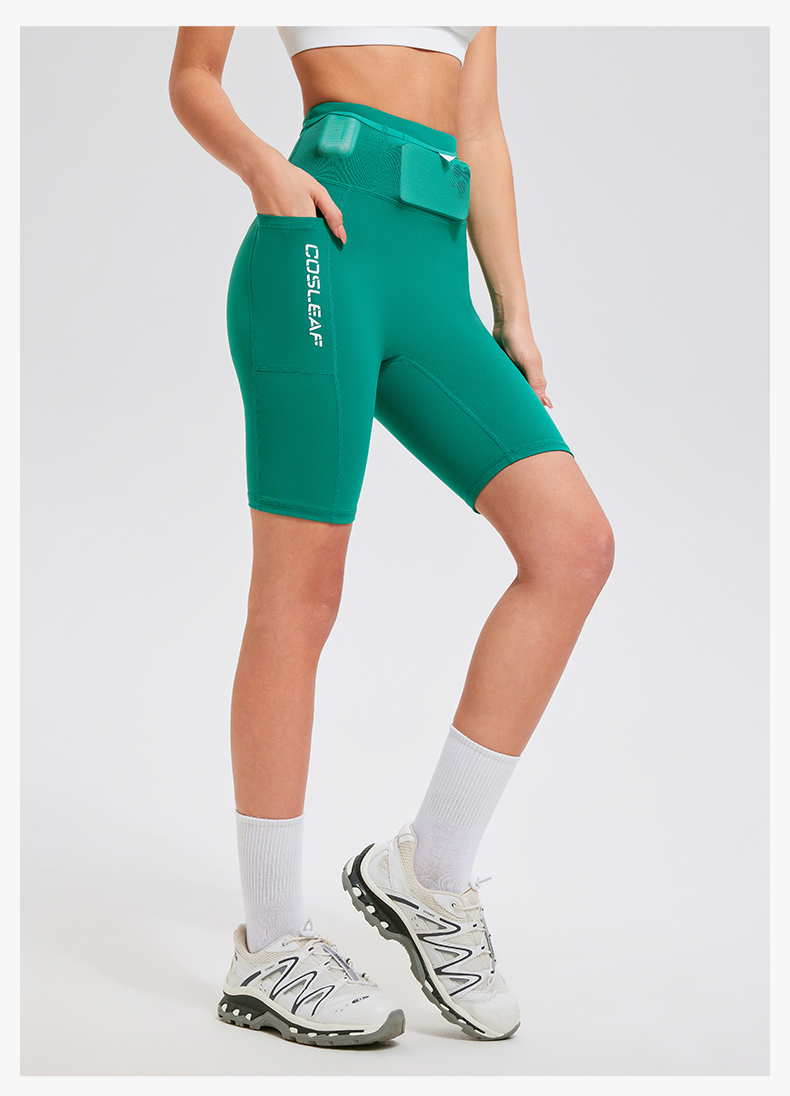 スポーツパンツ 多機能ポケット付きフィットショート