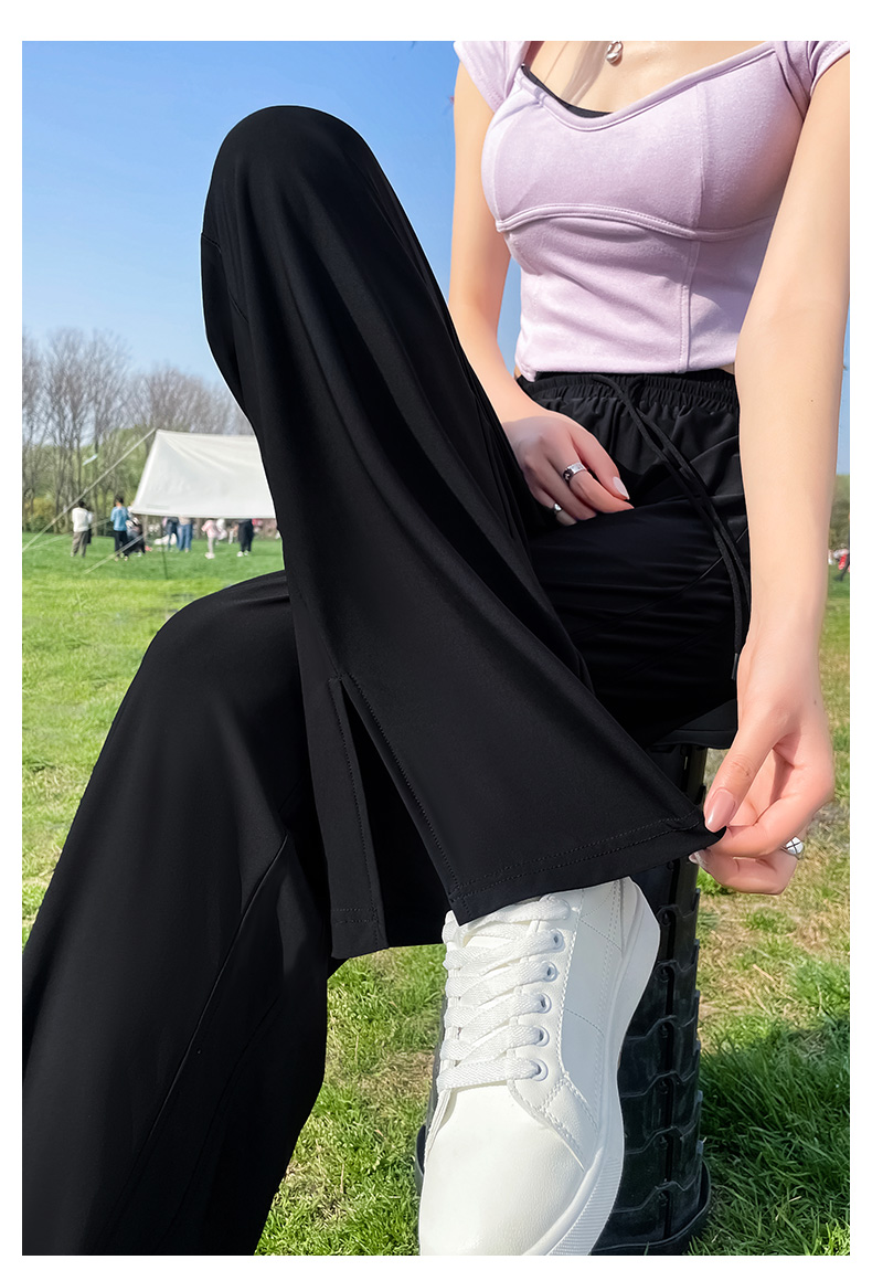 スポーツパンツ ゆったりドレープワイドスポーツパンツ
