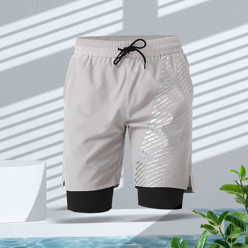 スポーツパンツ 重ね着風機能性スポーツショート