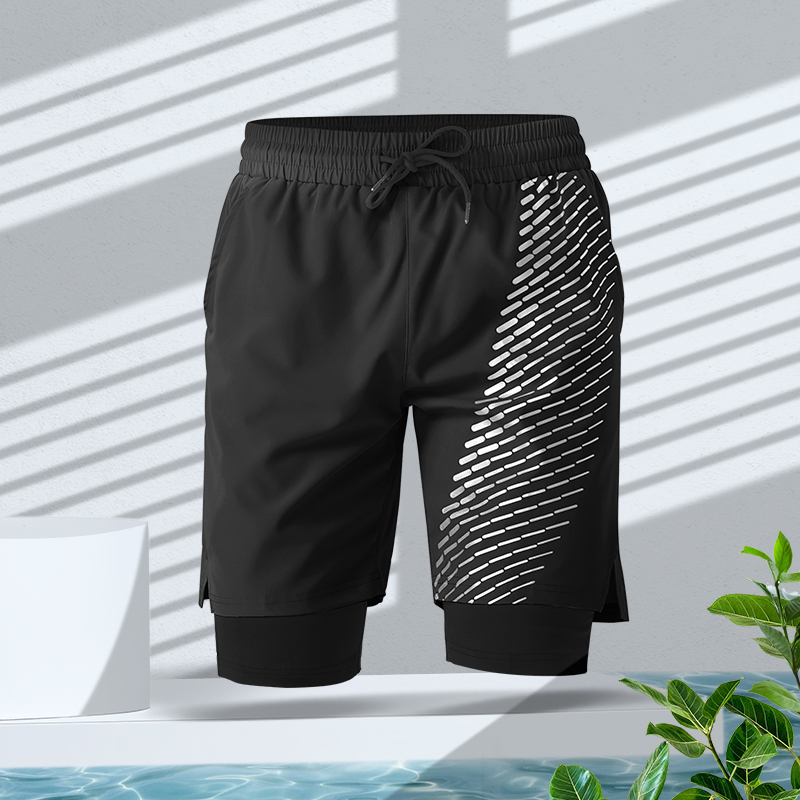 スポーツパンツ 重ね着風機能性スポーツショート