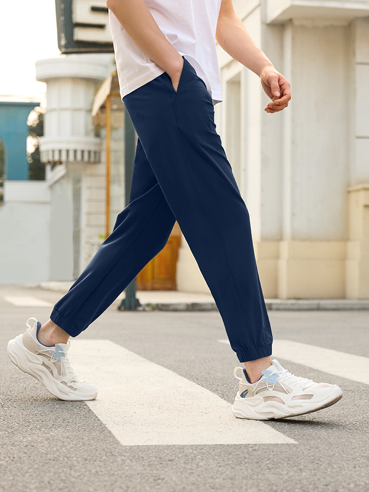 スポーツパンツ 裾絞りアクティブロングパンツ