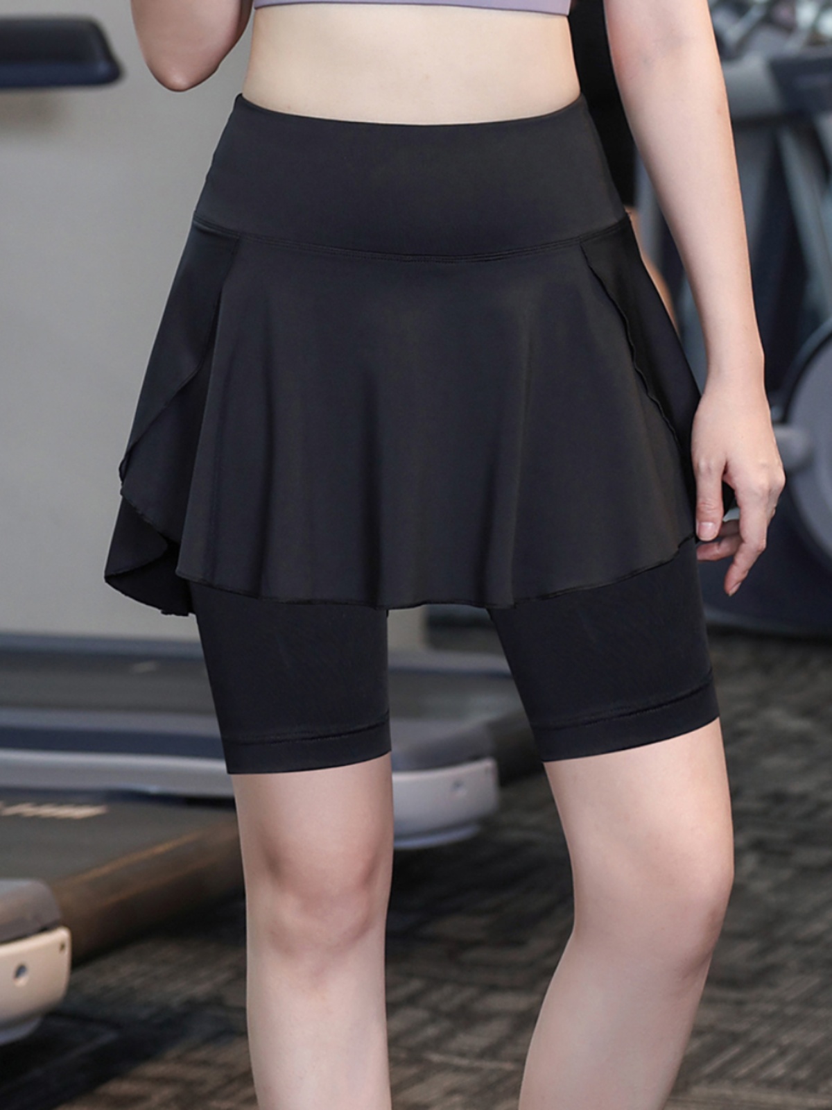 スポーツパンツ 二層式ポケット付きスカートショート