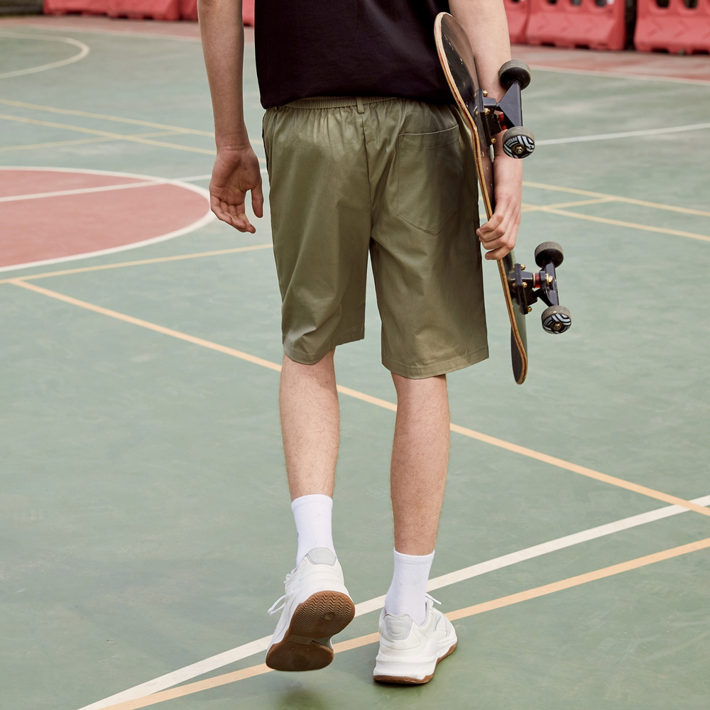 ショートスポーツパンツ 快適素材コットン風ゆったりフィットショート