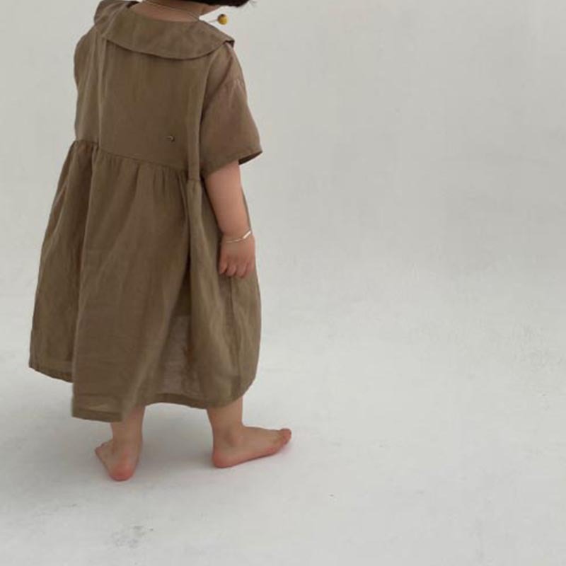 ベビードレス 夏のバースデー リネン風ワンピース 子供服 キッズ