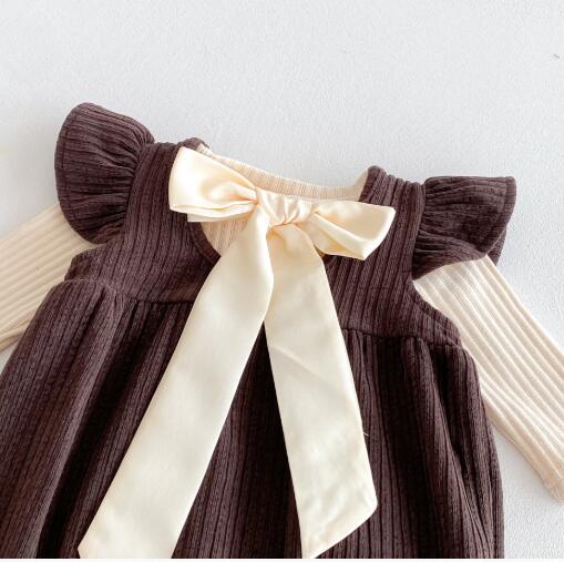 新作ベビードレス風ロンパース サロペット セット