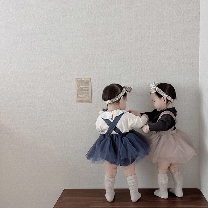 女の子用チュールレースベビードレス ジャンパースカート