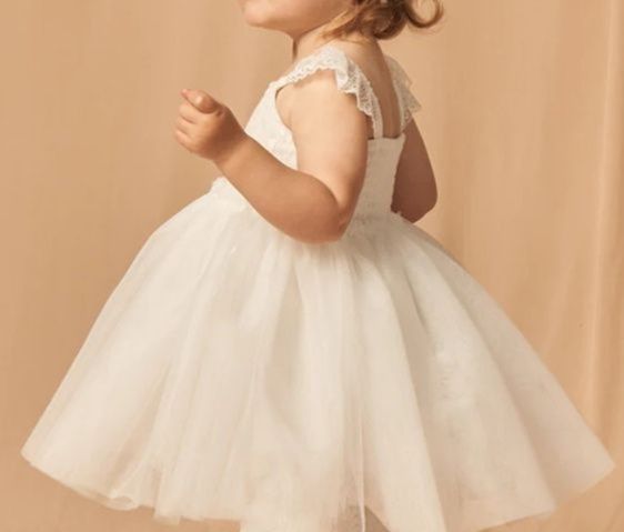 ベビードレス 総レース×チュール 結婚式 ベビードレス 誕生日 リングガール 70cm~110cm