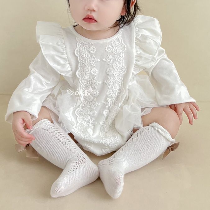 ベビードレス 程よいボリュームフリル 退院用 ベビードレス 退院用 お宮参り 新生児~80cm