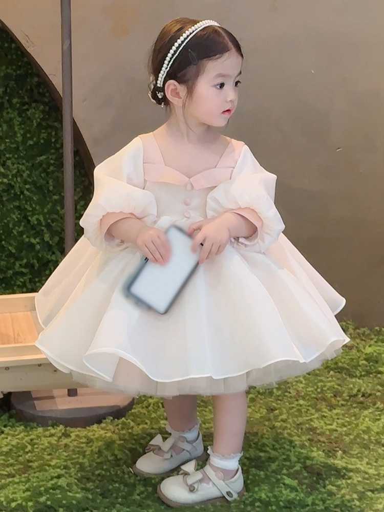 ベビードレス 80~110cm 上質な艶とふんわりチュールが魅力の結婚式用 ベビードレス リングガール