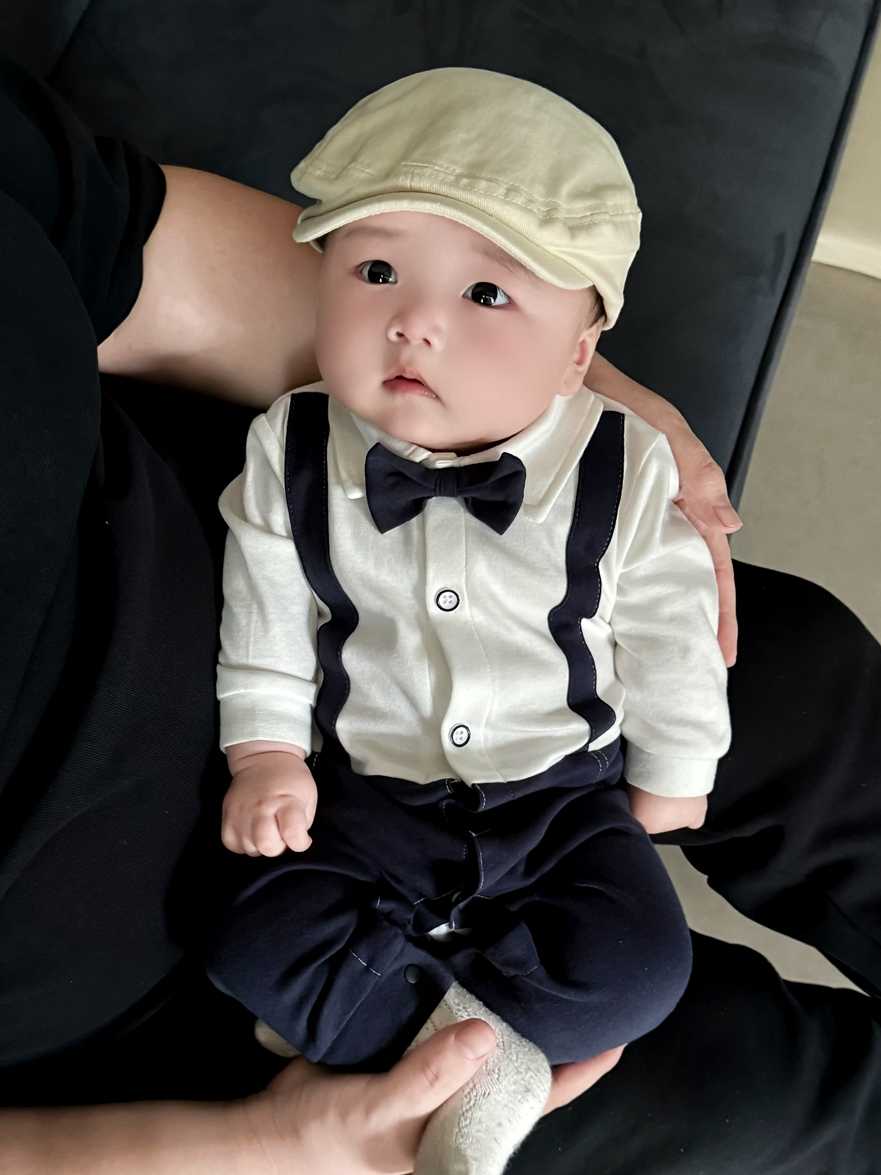 ベビードレス 新生児~90cm バースデーに映える、小さな紳士のベビードレス 男の子 正装 フォーマル