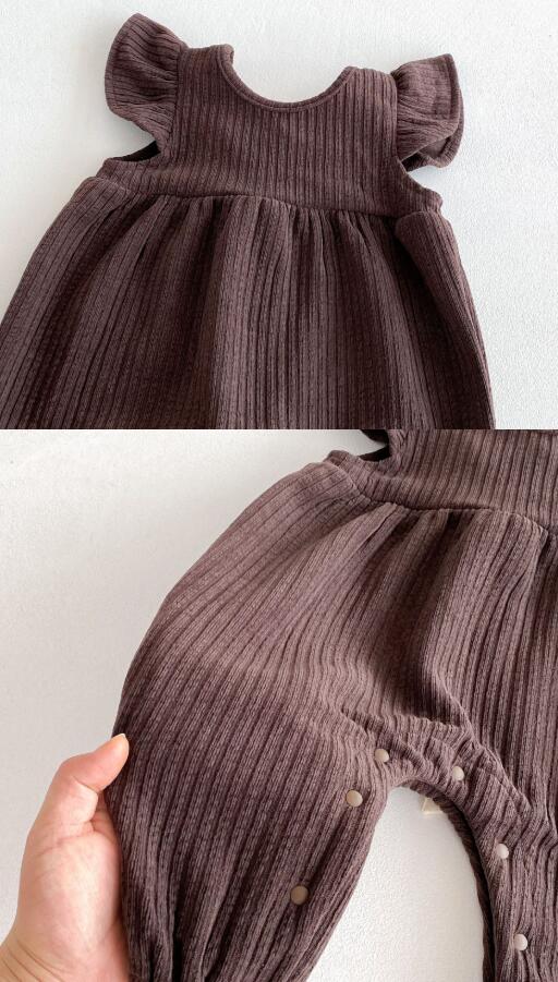 新作ベビードレス風ロンパース サロペット セット