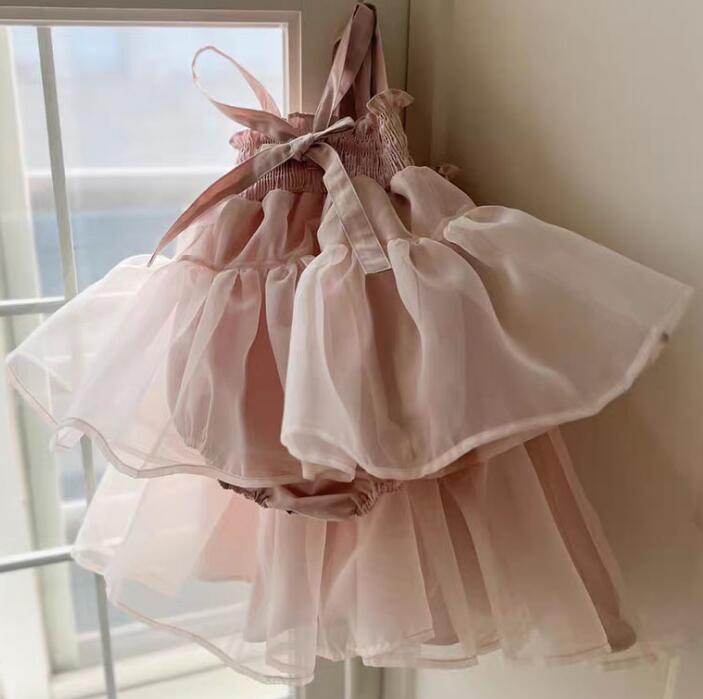ベビードレス チュール ワンピース リボン付き 73-100