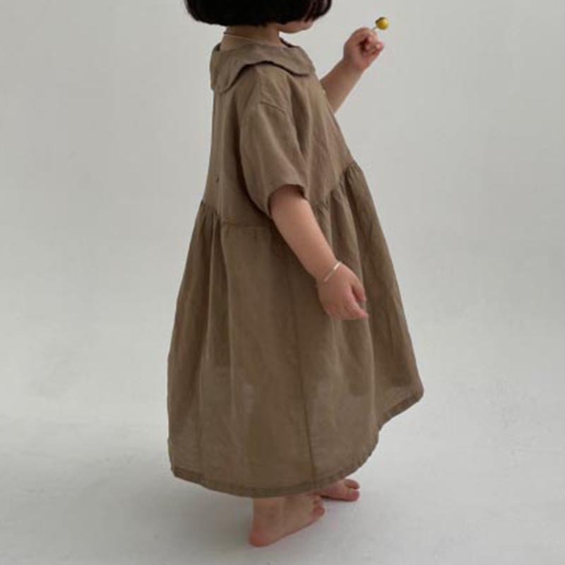 ベビードレス 夏のバースデー リネン風ワンピース 子供服 キッズ