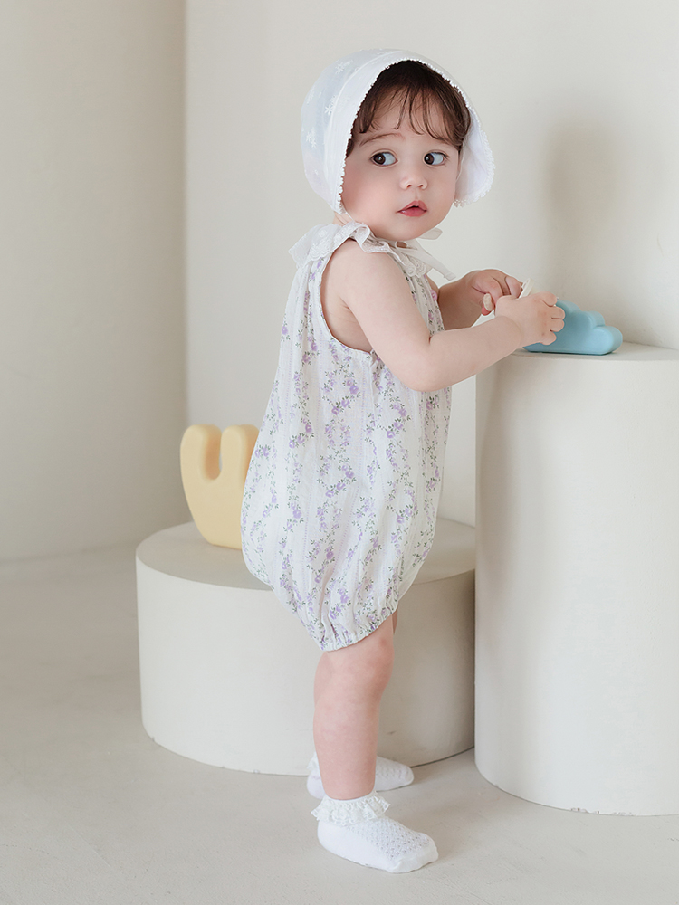 ベビードレス 花模様 優美 お食い初め ベビードレスセット お食い初め パープル 60~90cm