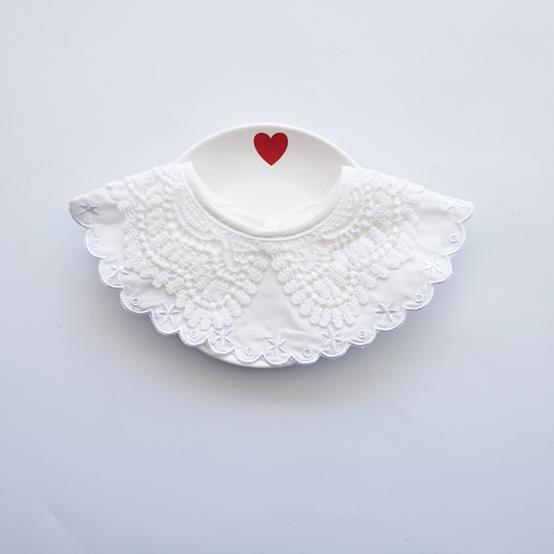 ベビードレス 天使の羽根風レースよだれかけ お食事用スタイ