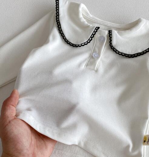 新作ベビードレス ドット柄ワンピース+襟付きインナーセット