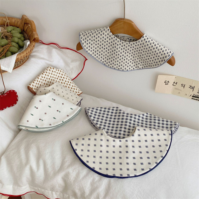 ベビードレス 2025新作 花柄よだれかけ 新生児スタイ 柔らか綿素材 選べる8色