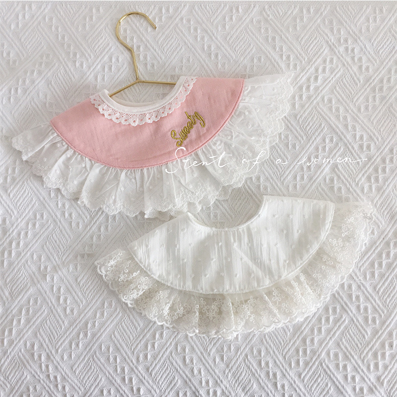 ベビードレス 赤ちゃん用よだれかけ（スタイ）フリル付き食事用エプロン