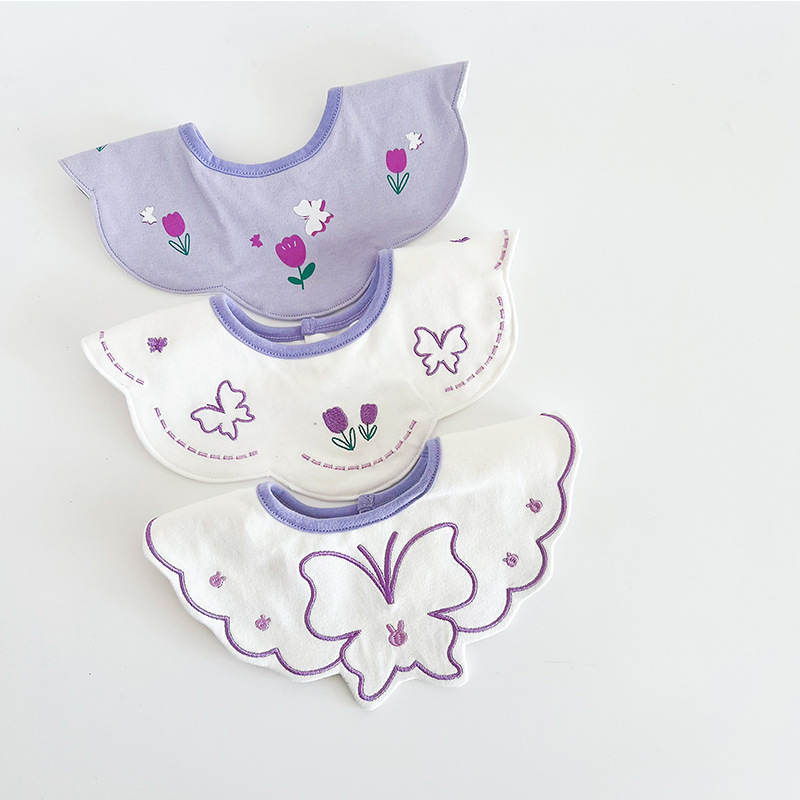 ベビードレス 可愛い花柄よだれかけ スタイ 3枚セット 通気性 吸収性 お食事用