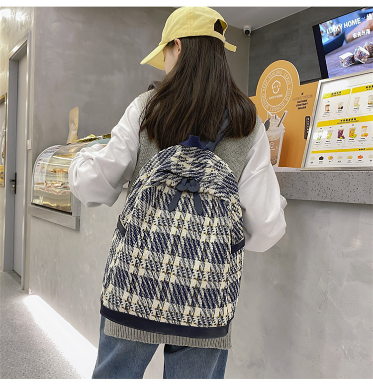 高校生 リュック 大容量チェック柄リュック 高校生通学用軽量バッグ