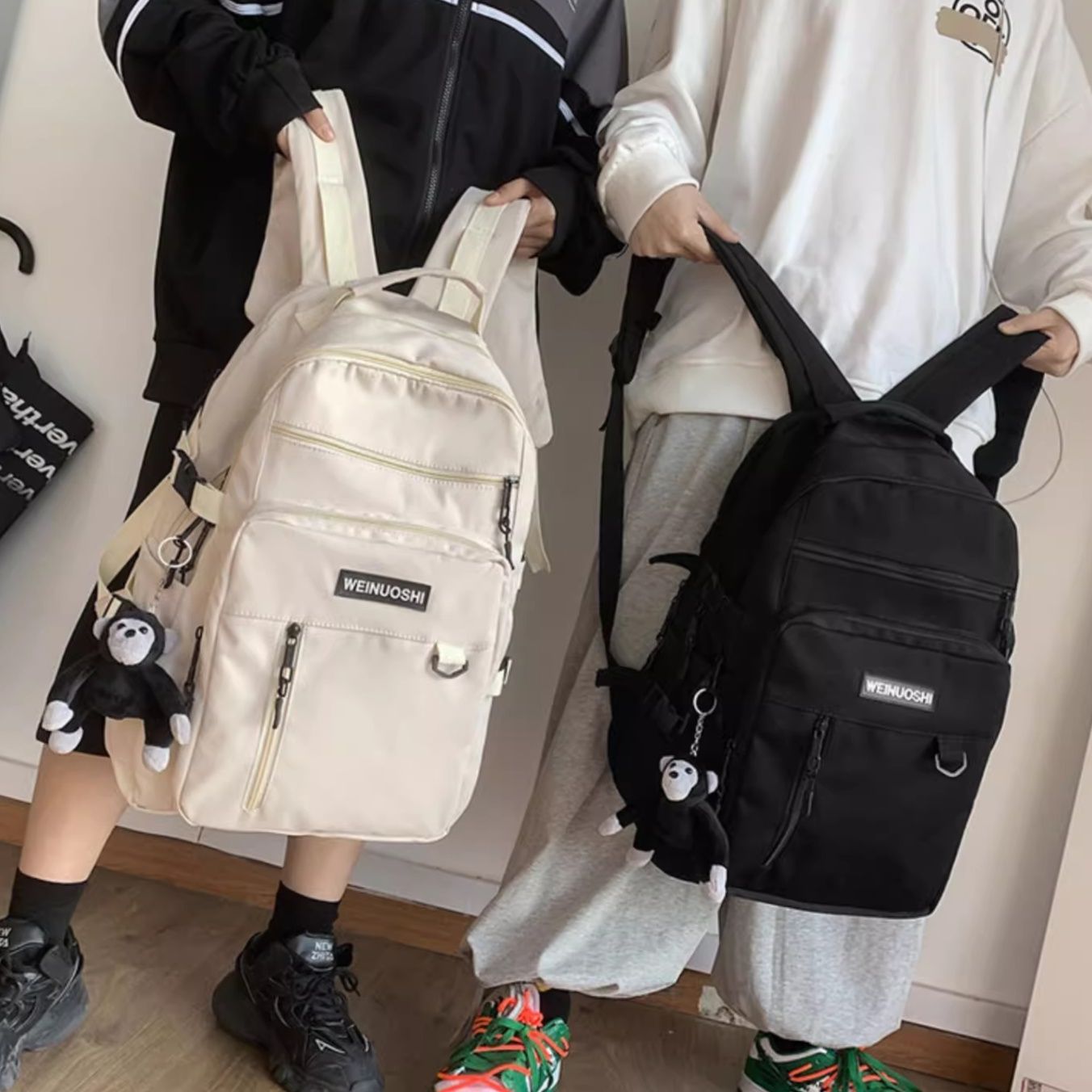高校生 リュック 多機能ポケット付き学生リュック