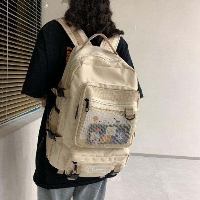 高校生 リュック メッシュポケット多機能リュック