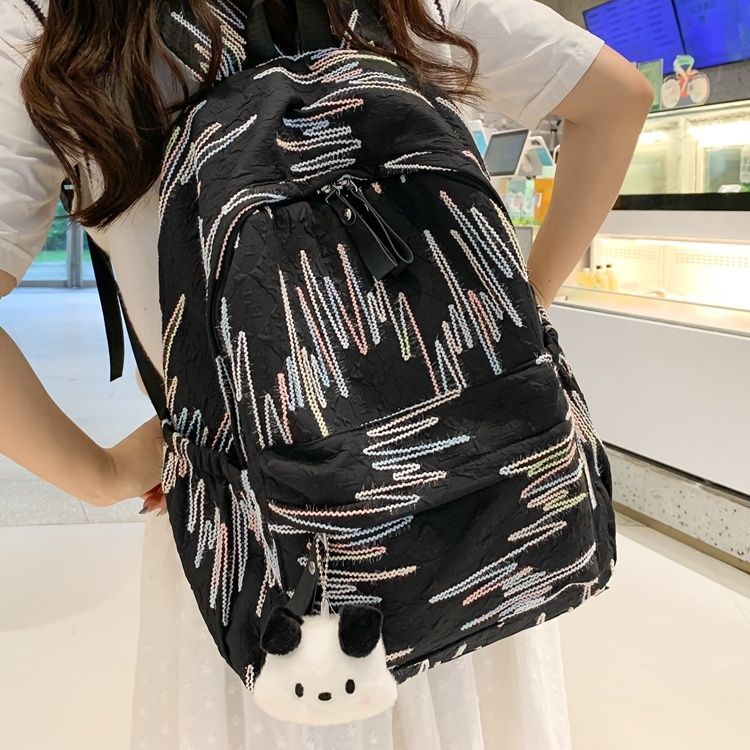 高校生 リュック キルティング模様 ぬいぐるみ付きリュック