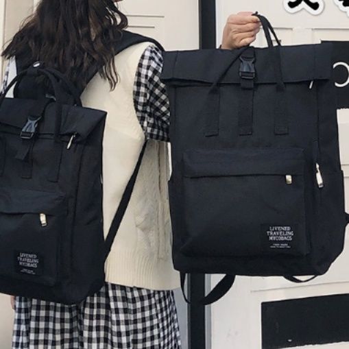 高校生 リュック 多機能フラップ付き通学リュック
