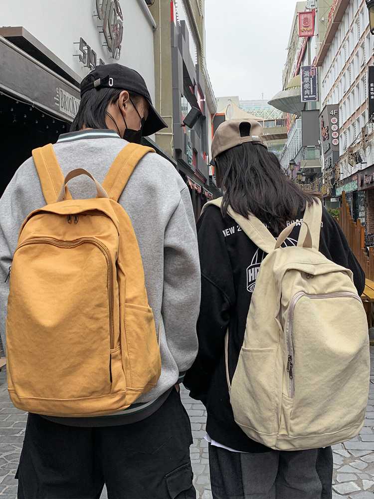 高校生 リュック シンプル学生キャンバスリュック
