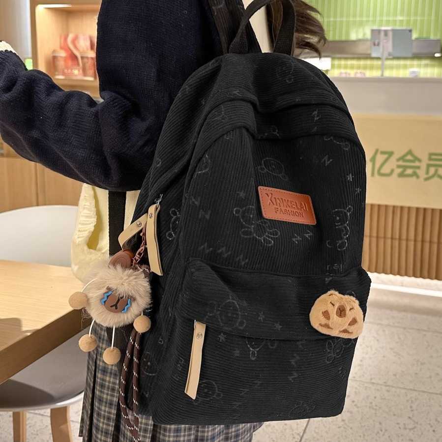 高校生 リュック モコモココーデュロイ学生リュック