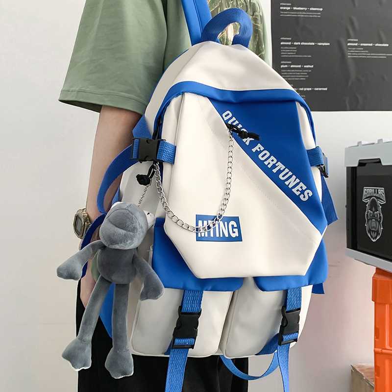 高校生 リュック 学生向け ストリート風 多機能バックパック
